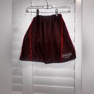 Coach Vintage Brown Drawstring Dust Bag with Red Trim